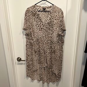 Leopard Print Button-Up Dress